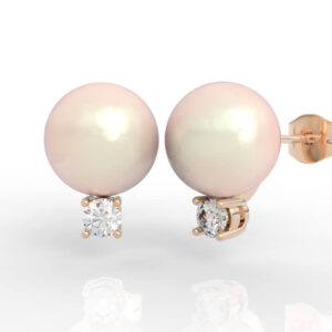 0.1ct Diamond pearl Earrings 3D model ER-SP-PL-FS-0001