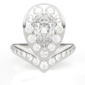 0.6ct Pear-shaped diamond halo ring model EG-PV-PE-FS-0003