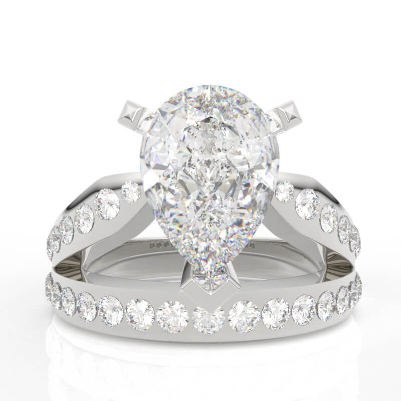 1ct Pear-shaped diamond engagement ring model EG-PV-PE-FS-0001