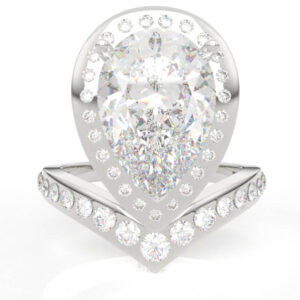 2.3ct pear-shaped diamond halo ring model EG-PV-PE-FS-0002