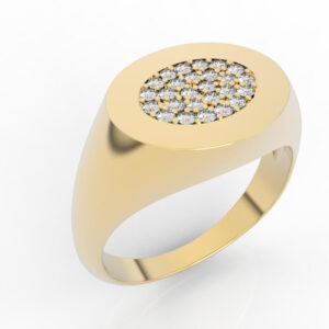Diamond-Encrusted Oval Signet Ring models files RG-PV-RO-FS-0005