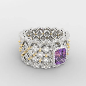 Intricate Gemstone Ring 3D Model RG-PV-EM-VT-0001