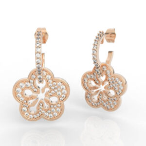 Pave Clover Studs earrings model ER-PV-RO-FL-0001