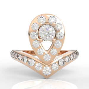 Teardrop V-Shaped Diamond Ring model RG-PV-RO-FS-0002