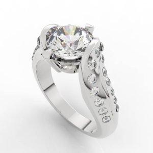 1CT Pave Set diamond engagement ring model EG-PV-RO-FS-0004