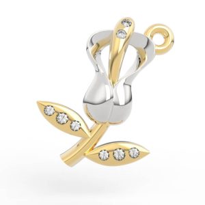 Calla lily necklace Charm jewelry 3d model AC-SP-RO-FL-0002