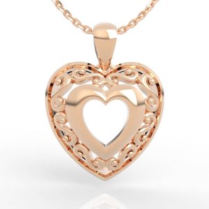 Filigree Heart Necklace 3d jewelry model PD-NP-NG-HS-0001