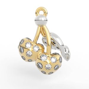 Gemstone Cherry pendant custom charm necklace model AC-PV-RO-FL-0002