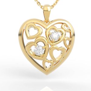 Heart Diamond necklace 3d jewelry model PD-SP-RO-HS-0006