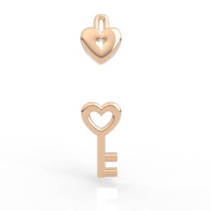 Heart Lock Key Pendant Charm 3d model AC-NP-NG-HS-0002