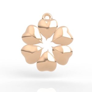 Heart Necklace Charm Flower Jewelry 3D Model AC-NP-NG-FL-0003