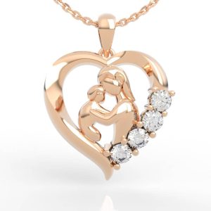 Mother and child heart pendant jewelry model PD-SP-RO-HS-0005