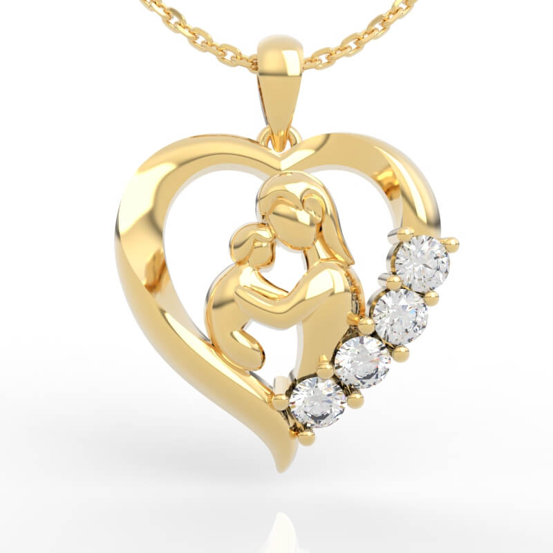 Mother and child heart pendant jewelry model PD-SP-RO-HS-0005