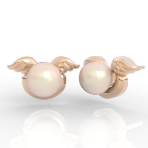 Pearl Wing Earrings 3d jewelry model ER-NP-PL-GD-0001