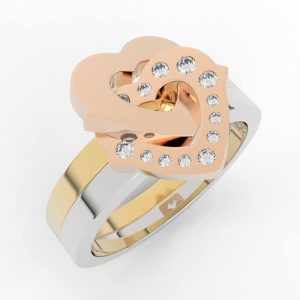Tri-color gold heart ring models RG-SP-RO-HS-0001