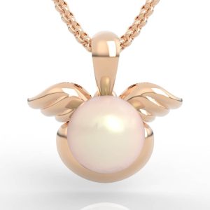 Winged Pearl Pendant 3d model PD-NP-PL-GD-0001