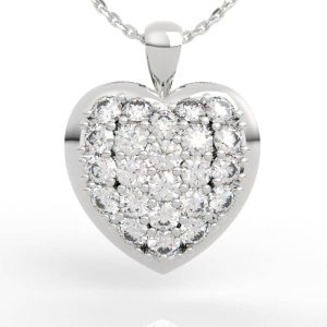 diamond necklace with heart jewelry model PD-PV-RO-HS-0001