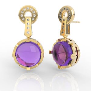 gemstone dangle earrings 3d model files ER-PV-RO-FS-0003