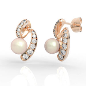 5.5mm Pearl Diamond Earrings Jewelry 3D Model File ER-PV-PL-FS-0003