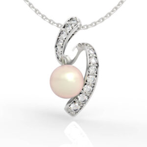 6.5mm Pearl Pendant Diamond Necklace 3d model PD-PV-PL-FS-0006