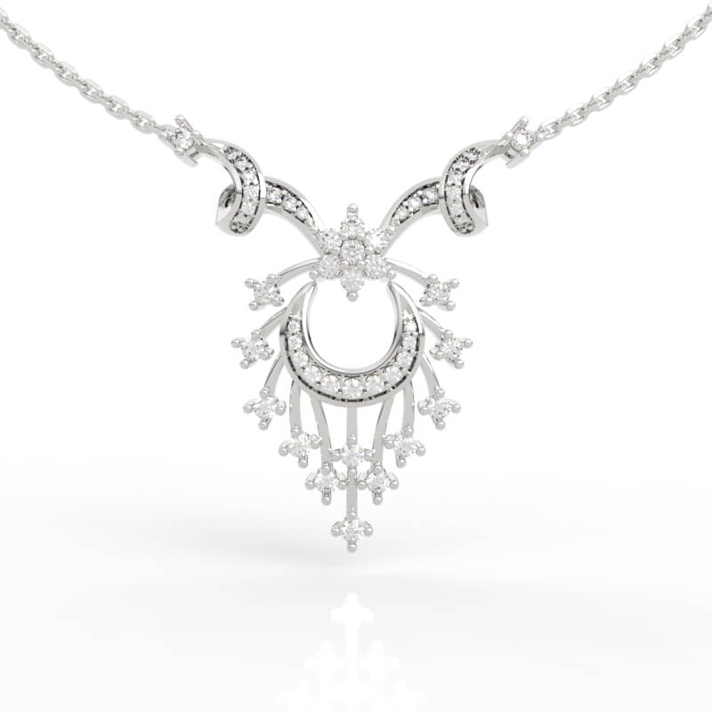 Floral Diamond Pendant Necklace 3d model file PD-PV-RO-FL-0005