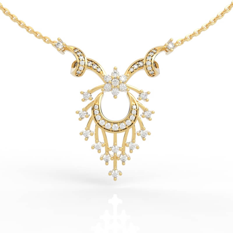 Floral Diamond Pendant Necklace 3d model file PD-PV-RO-FL-0005