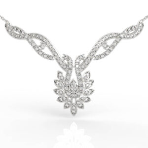 Floral V-Shape Diamond Pendant Jewelry 3D Model PD-PV-RO-FL-0008