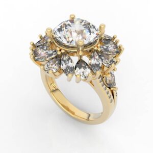 Flower Halo 3.3ct Diamond Engagement Ring models EG-PV-RO-FL-0001
