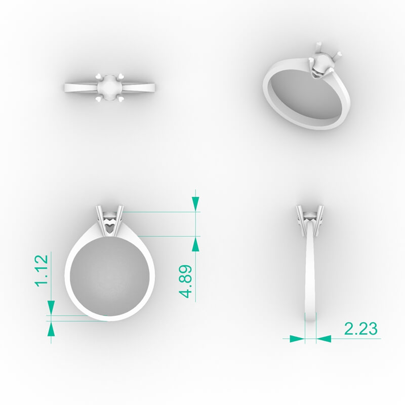 Heart-Prong 0.45 Carat Diamond Ring jewelry 3d models file EG-SP-RO-HS-0002