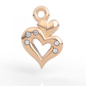 Heart charm bracelet 3d printer jewelry files AC-SP-RO-HS-0001