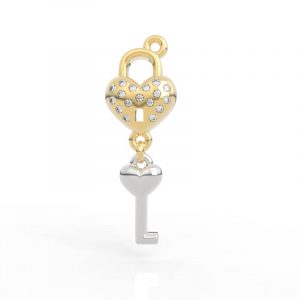 Heart charm bracelet of key shape 3d model AC-PV-RO-HS-0002