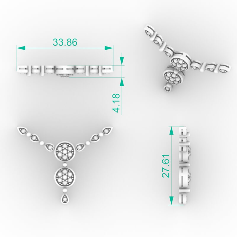 Round Diamond Necklace 3d jewelry models file PD-PV-RO-FS-0006