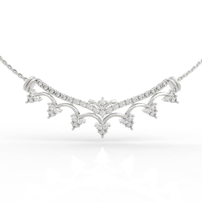 floral diamond necklace 3d jewelry model file PD-PV-RO-FL-0006