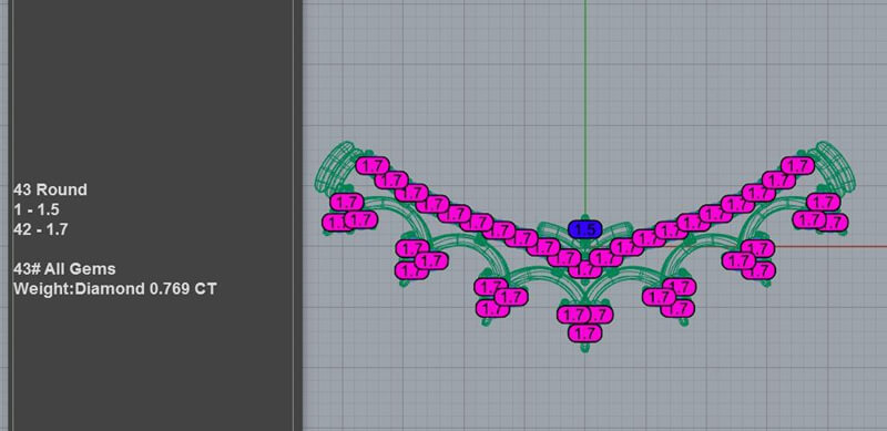 floral diamond necklace 3d jewelry model file PD-PV-RO-FL-0006