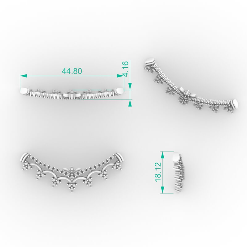 floral diamond necklace 3d jewelry model file PD-PV-RO-FL-0006