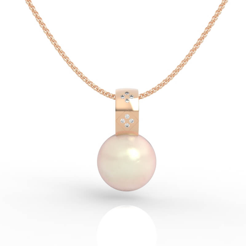 10-11mm pearl necklace with pendant 3d model stl PD-SP-PL-FS-0003