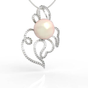 13.5mm Large pearl necklace with pendant 3d model PD-PV-PL-FL-0001
