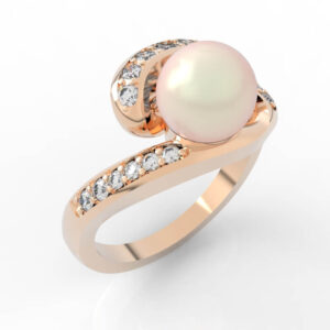 6.5mm Pearl engagement ring jewelry 3d model RG-PV-PL-FS-0001