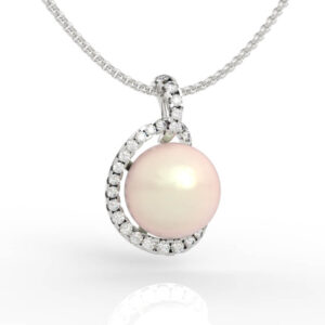 9.5mm pearl necklace with pendant model stl file PD-PV-PL-FS-0008