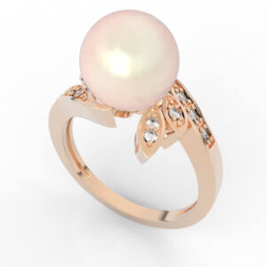 9.5mm pearl rings with diamonds jewelry 3d model RG-SP-PL-FL-0003