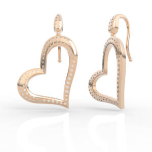 Diamond Heart Earrings 3d jewelry model file ER-PV-RO-HS-0001