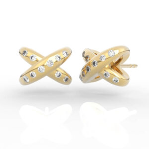 Diamond Studded X Earrings 3d model file ER-PV-RO-FS-0004