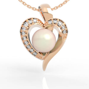 Heart-shaped 7mm Pearl Heart Pendant Jewelry 3D Model PD-PV-PL-HS-0001