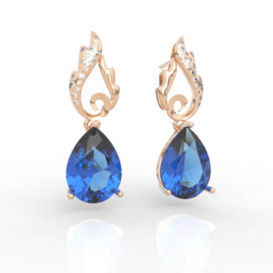 Teardrop Gem Leaf Earrings 3d model file ER-SP-PE-FL-0001