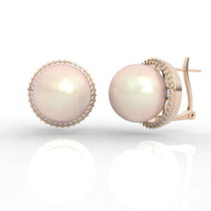 11mm Pearl Diamond Halo Earrings models file stl ER-PV-PL-FS-0005