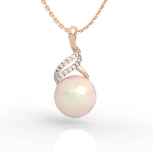 11mm pearl necklace with diamond pendant 3d model PD-SP-PL-FS-0006