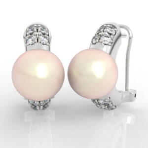 8mm Pearl Diamond Stud Earrings Model File ER-PV-PL-FS-0008