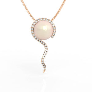 Diamond Accent Pearl Necklace 3D Model File STl PD-PV-PL-FS-0012