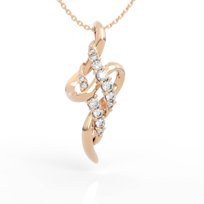Diamond Twisted Pendant 3D Jewelry Model PD-SP-RO-FS-0006
