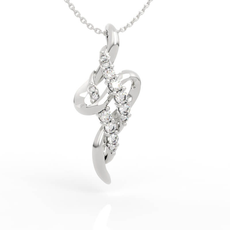 Diamond Twisted Pendant 3D Jewelry Model PD-SP-RO-FS-0006